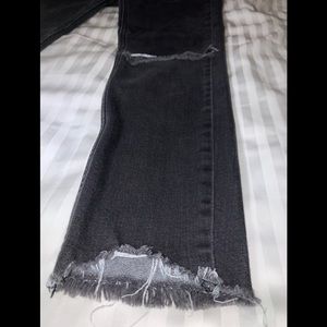Free people baggy black ripped jeans